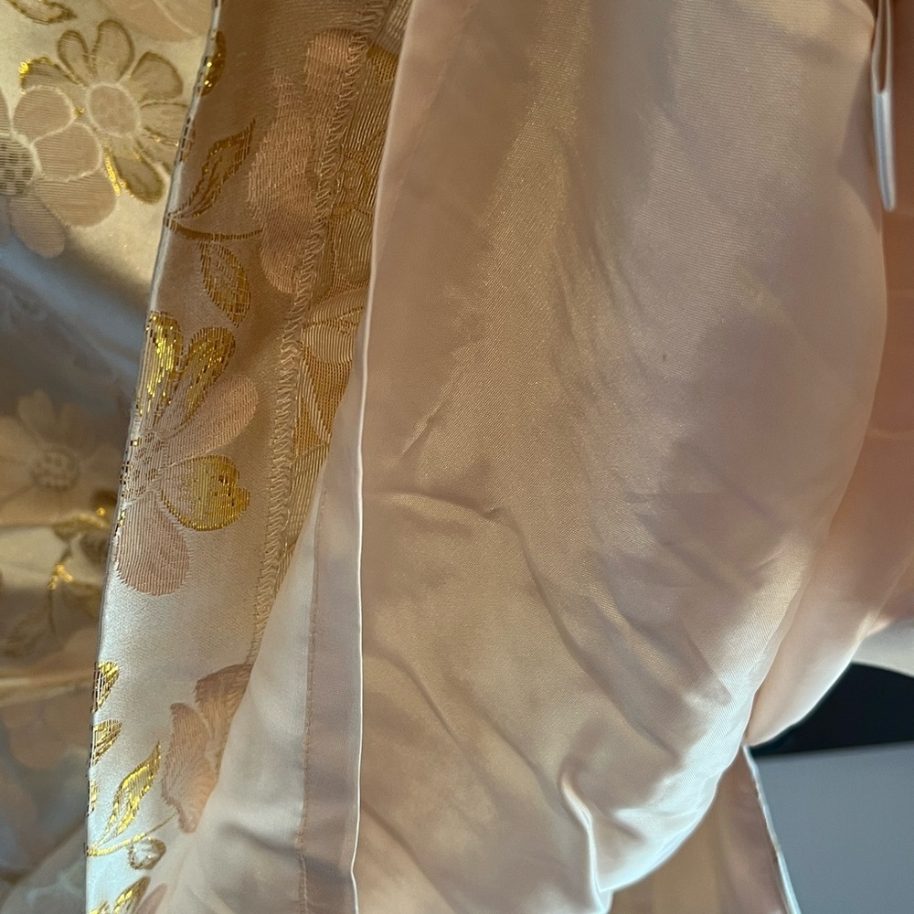 Banana Republic Pink Gold Metallic Silk Brocade Floral Pencil Skirt - Picture 12 of 13